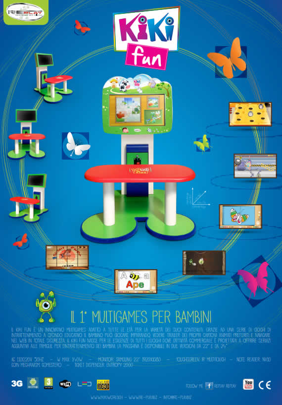 Kiki Fun multigames per bambini – il cabinet con serie di giochi di intrattenimento
